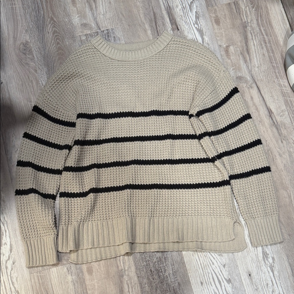 SO Striped Beige and Black Women's Sweater